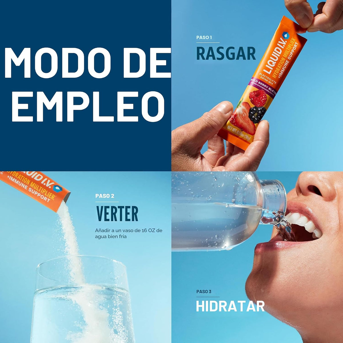 Líquido I.V. Hidratación + electrolitos inmunológicos, mango maracu...
