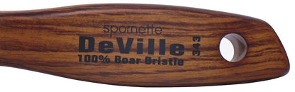 Spornette Deville - Cepillo de pelo para esculpir #343, cerdas de jabalí suaves, mango de madera, cepillo alisador acolchado para mantenimiento diario, acabado y añade brillo a cepillados y soplados