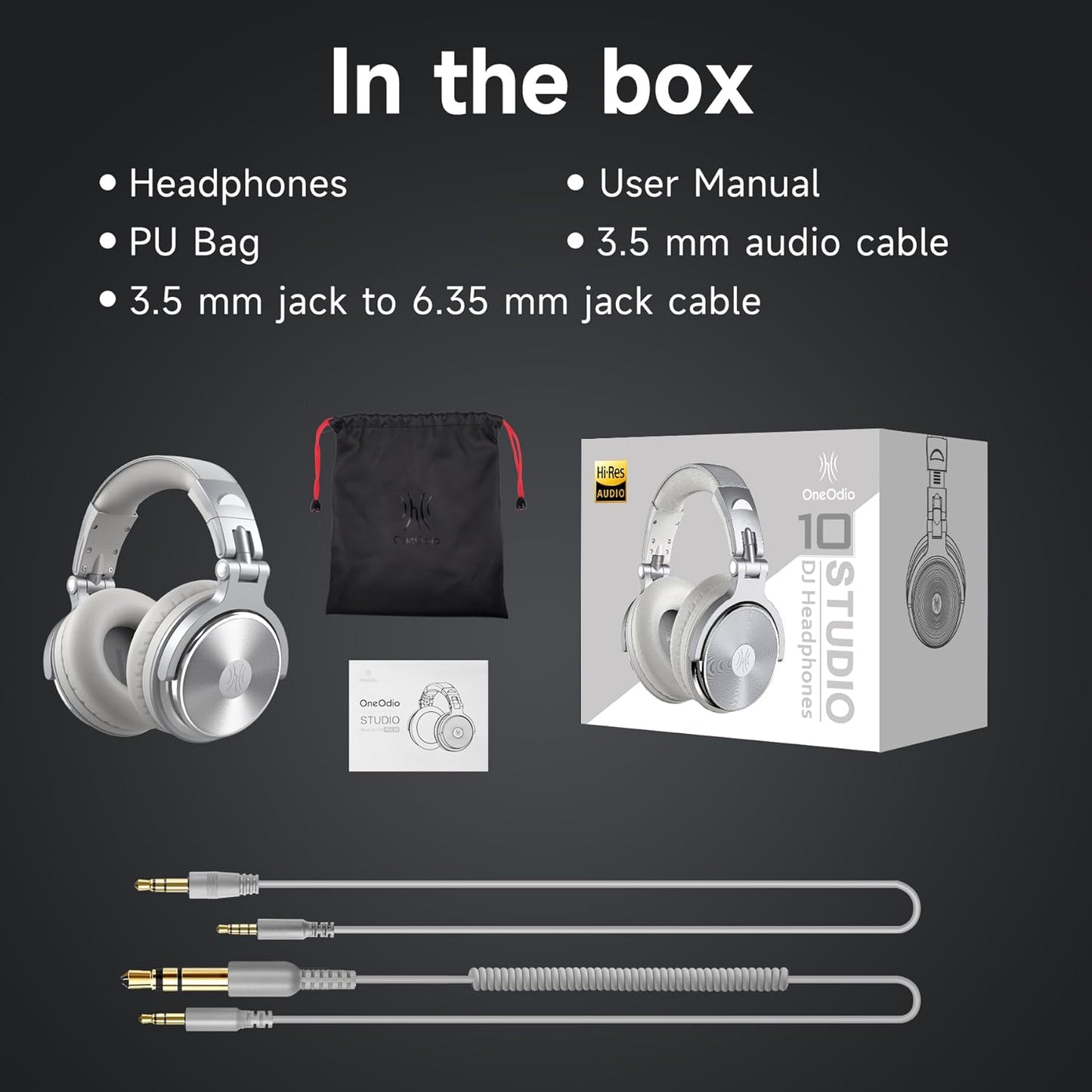 OneOdio Auriculares con cable para diadema de estudio Monitor y mez...