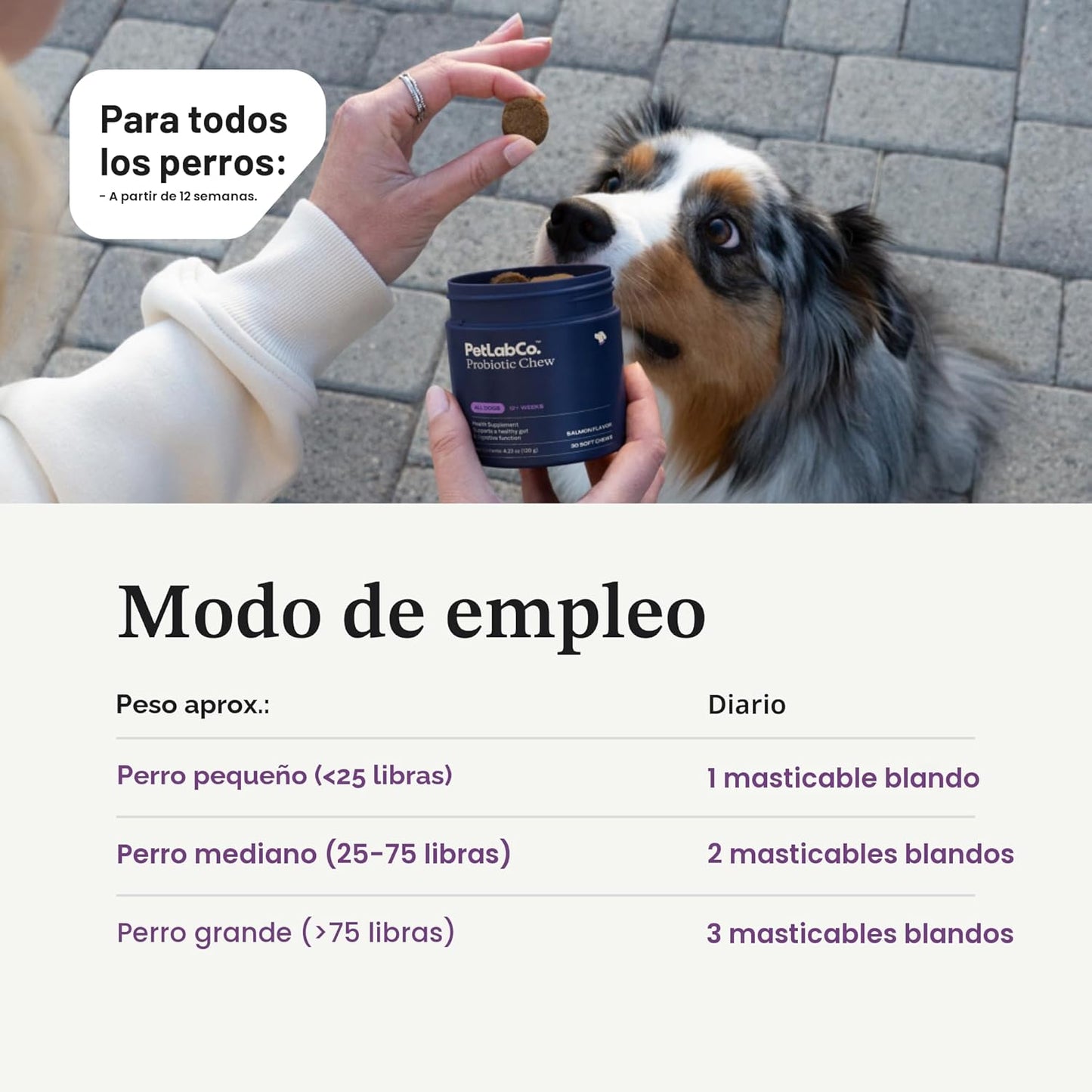 PetLab Co. Probióticos para perros, ayudan a la salud intestinal, l...