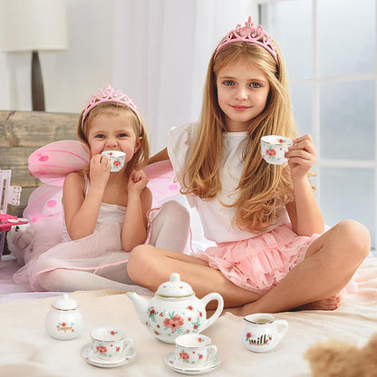 Juego de té de porcelana para niñas, juego de fiesta de té para niñ...