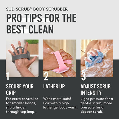 Sud Scrub® Exfoliante corporal de silicona antimicrobiana, cepillo...