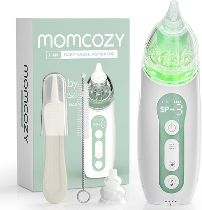 Momcozy Aspirador Nasal para Bebé, Aspirador Nasal Eléctrico de 3 Niveles de Succión para Bebé, Recién Nacido y Niño Pequeño, Aspirador Nasal Portátil con Luz Tranquilizante y Música