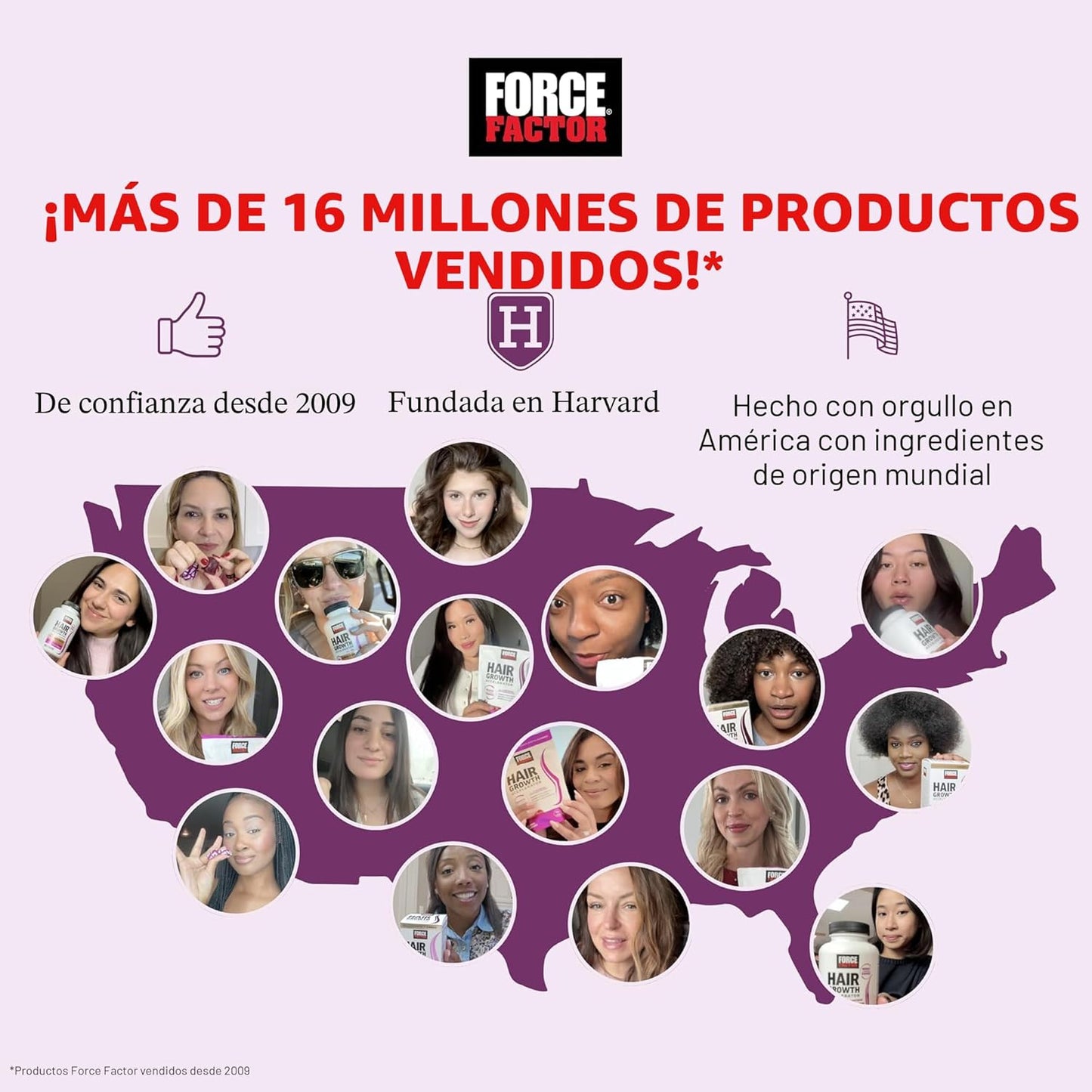 Force Factor Acelerador de crecimiento del cabello, vitaminas para...