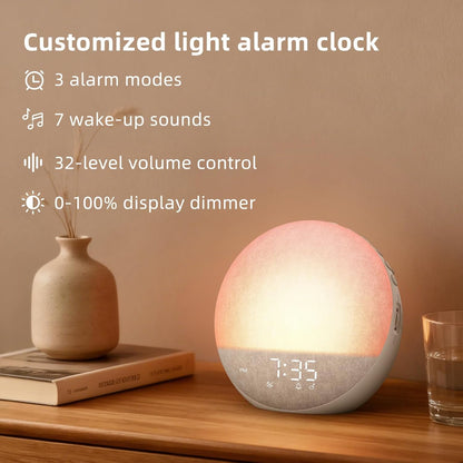 Reloj despertador Sunrise Máquina de ruido blanco: luz natural de d...