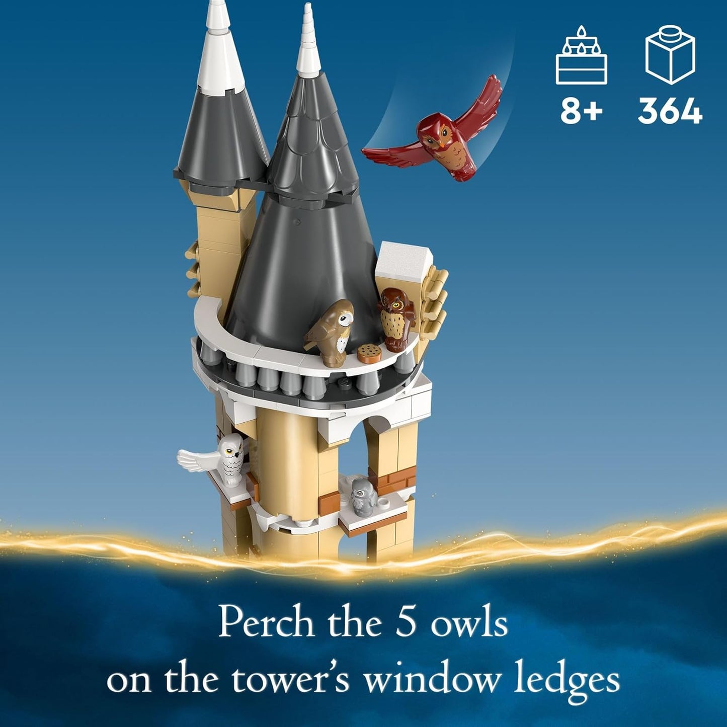 LEGO Harry Potter Castillo de Hogwarts con leonera, juguete de fantasía del mundo mágico para niñas y niños, juego de construcción del castillo de Harry Potter con 3 personajes, idea de regalo de