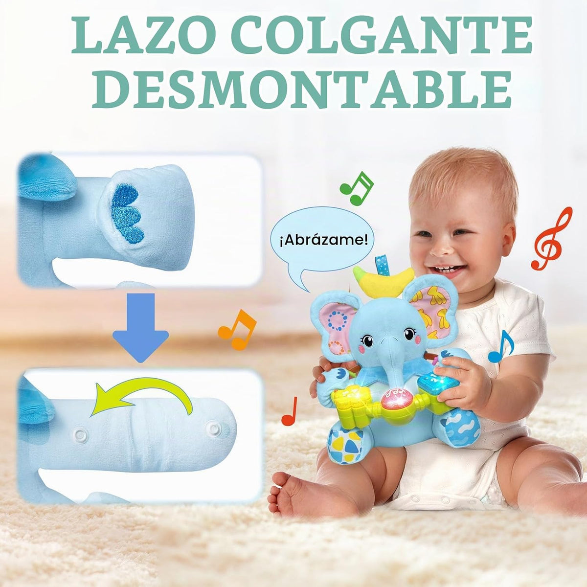 Ryotagift Juguetes de animales de peluche musicales bilingües de el...