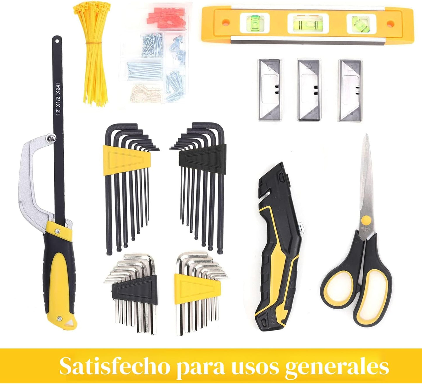 TOPLINE Juego de herramientas para el hogar de 467 piezas para mecánicos, bolsa de herramientas de 16 pulgadas con kit de herramientas para el hogar de alta resistencia incluido, juegos de