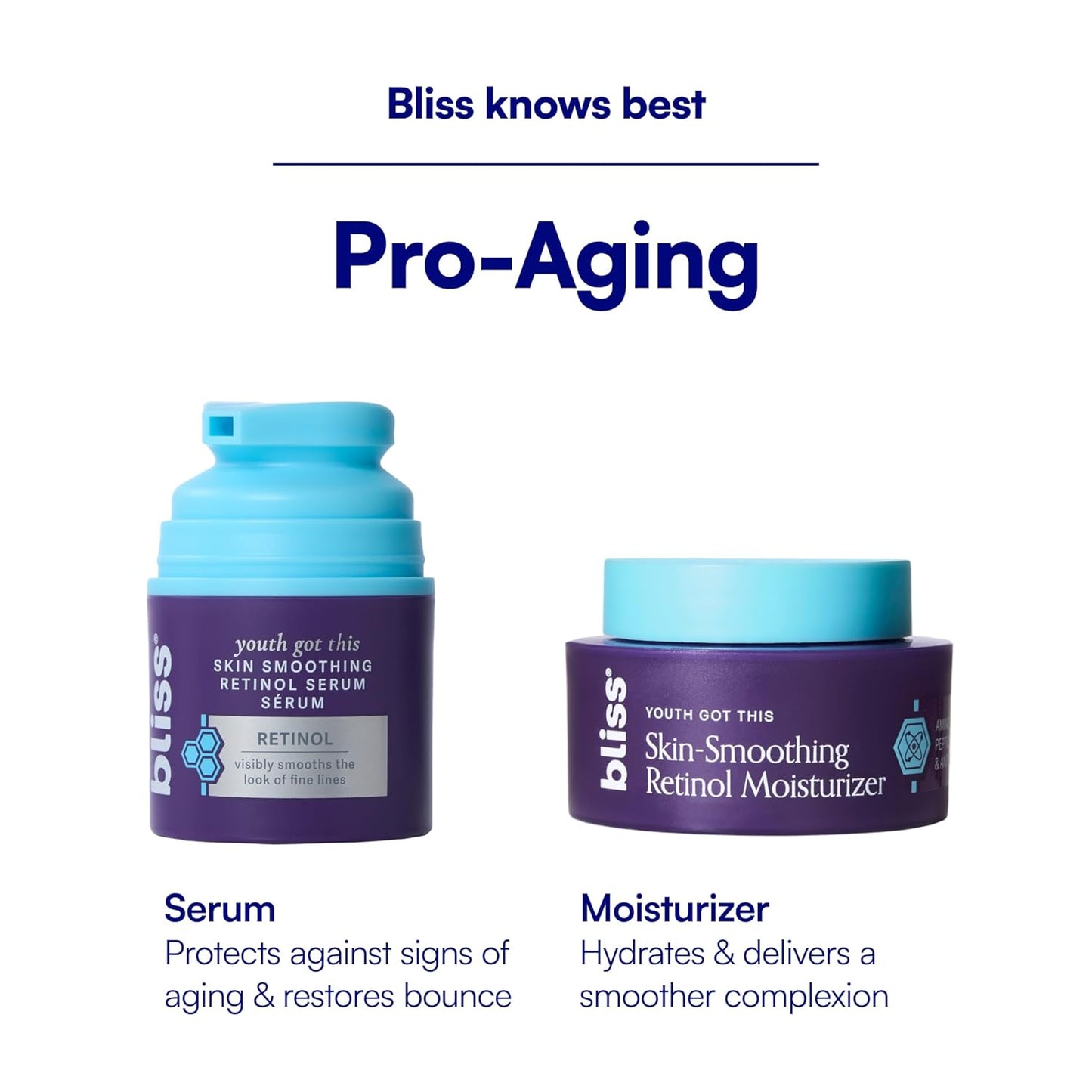 bliss Youth Got This and Pure Retinol - Hidratante de hidratación p...