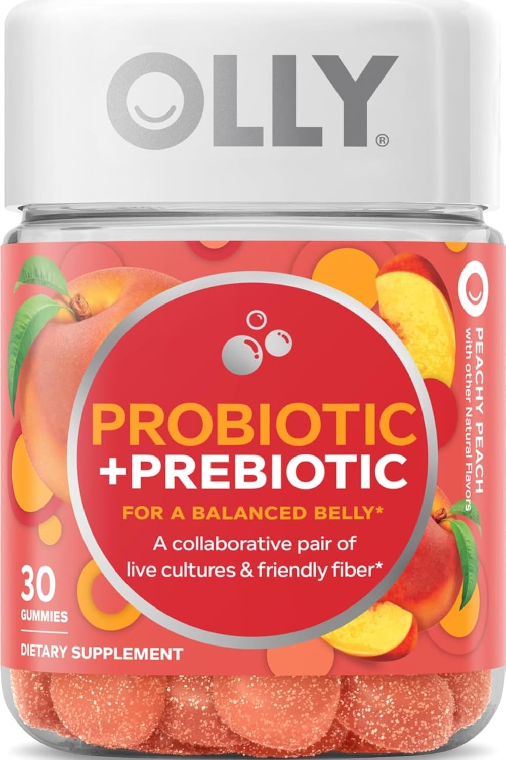 OLLY - Gomitas de probióticos + prebióticos que apoyan la salud dig...