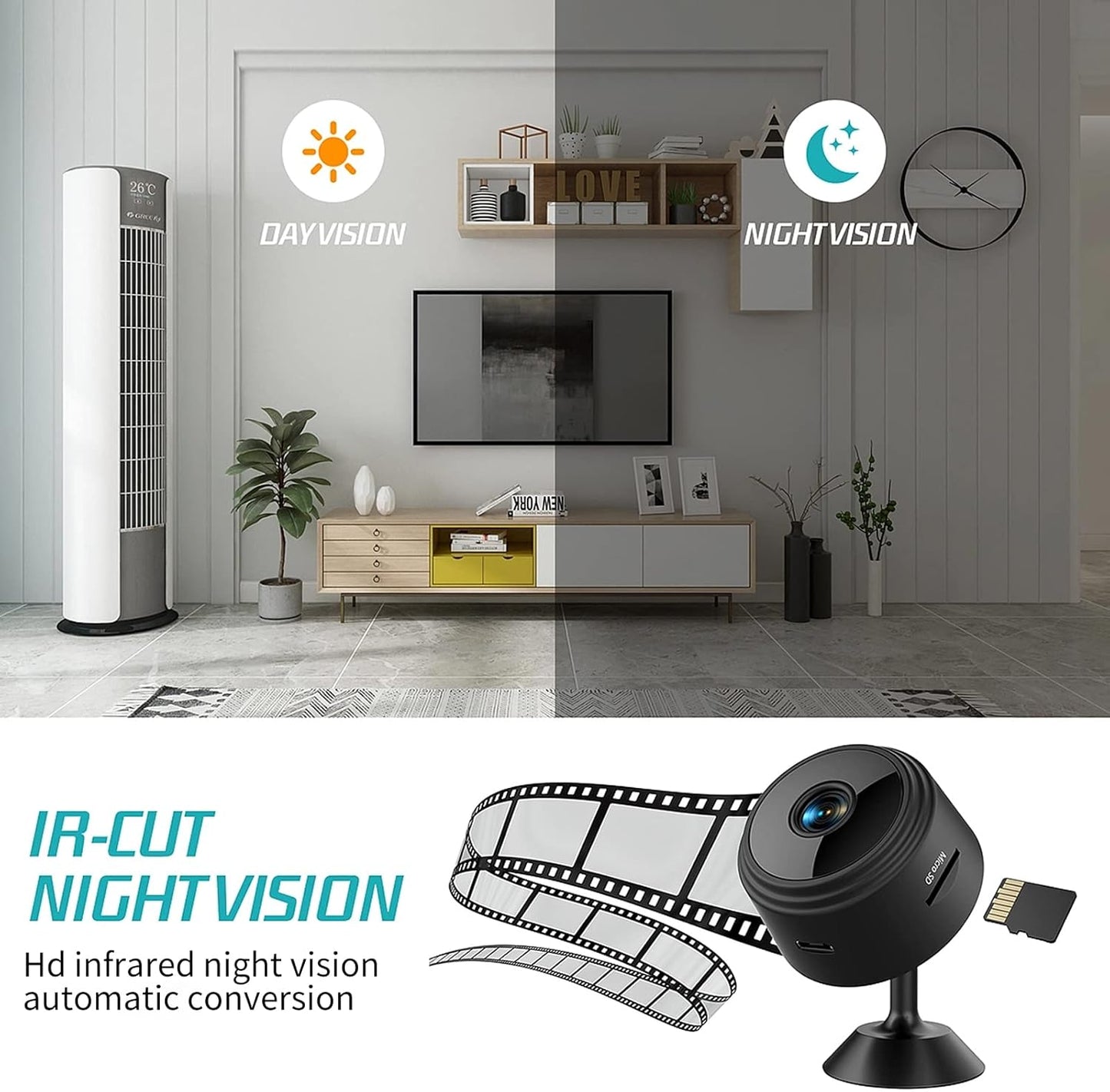 DazcnvGlide Hidden Camera - Spy Cameras - Nanny Cam - WiFi Wireless...