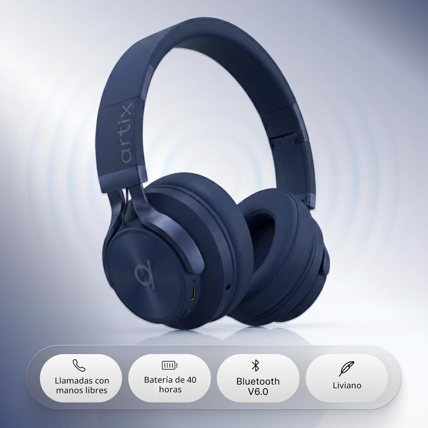 ARTIX CL750 Wireless Headphones Over Ear, 40 Hours Playtime and 3 E...