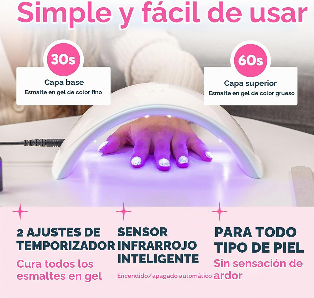 SUNUV Lámpara de uñas LED UV, secador de uñas para esmalte de gel,...
