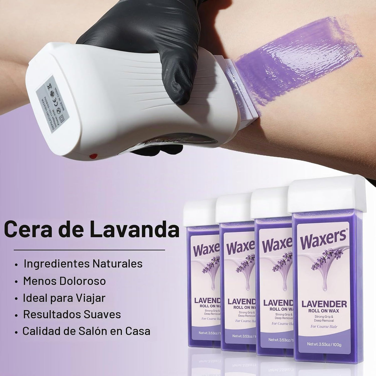 Waxers Rodillo de cera enrollable, rodillo de cera de lavanda para...