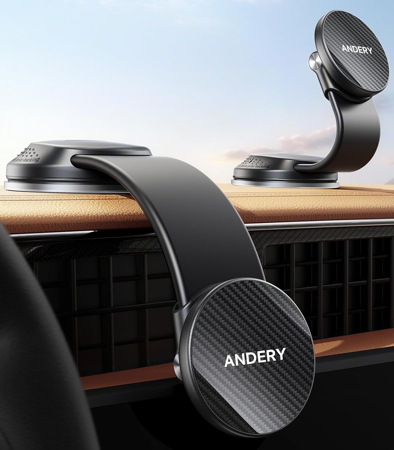 ANDERY Soporte de teléfono de coche para MagSafe [brazo de aleación...