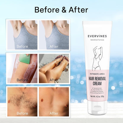Evervines Crema depilatoria para mujeres: depilatoria rápida e indo...