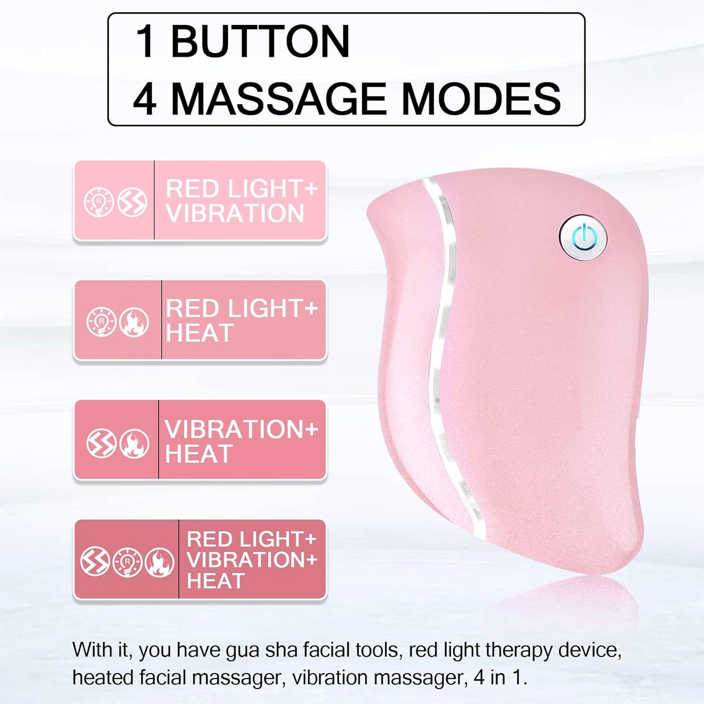 Aikertec Heat Electric Gua Sha Tool 4 en 1 masajeador facial multif...