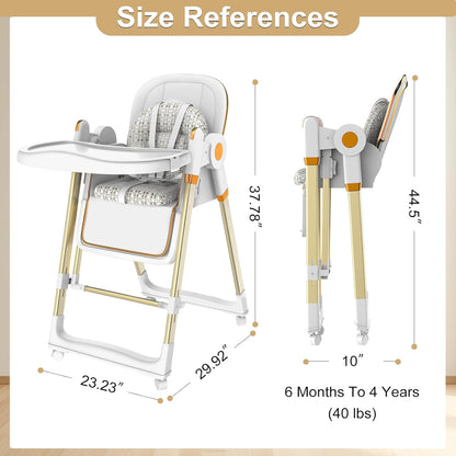 Silla alta plegable para bebés y niños pequeños, columpios portátil...