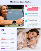 Reloj inteligente para mujeres, mujeres y hombres, reloj de fitness...