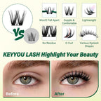 KEYYOU Flora - Kit de racimos de pestañas Flaunt D, pestañas natura...