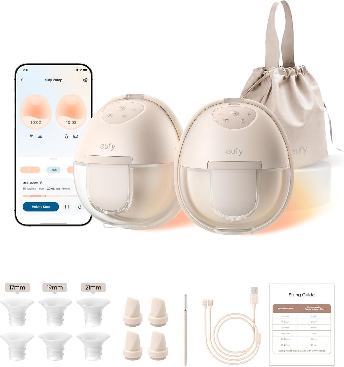 eufy S1 - Extractor de leche portátil con calefacción, flujo de cal...