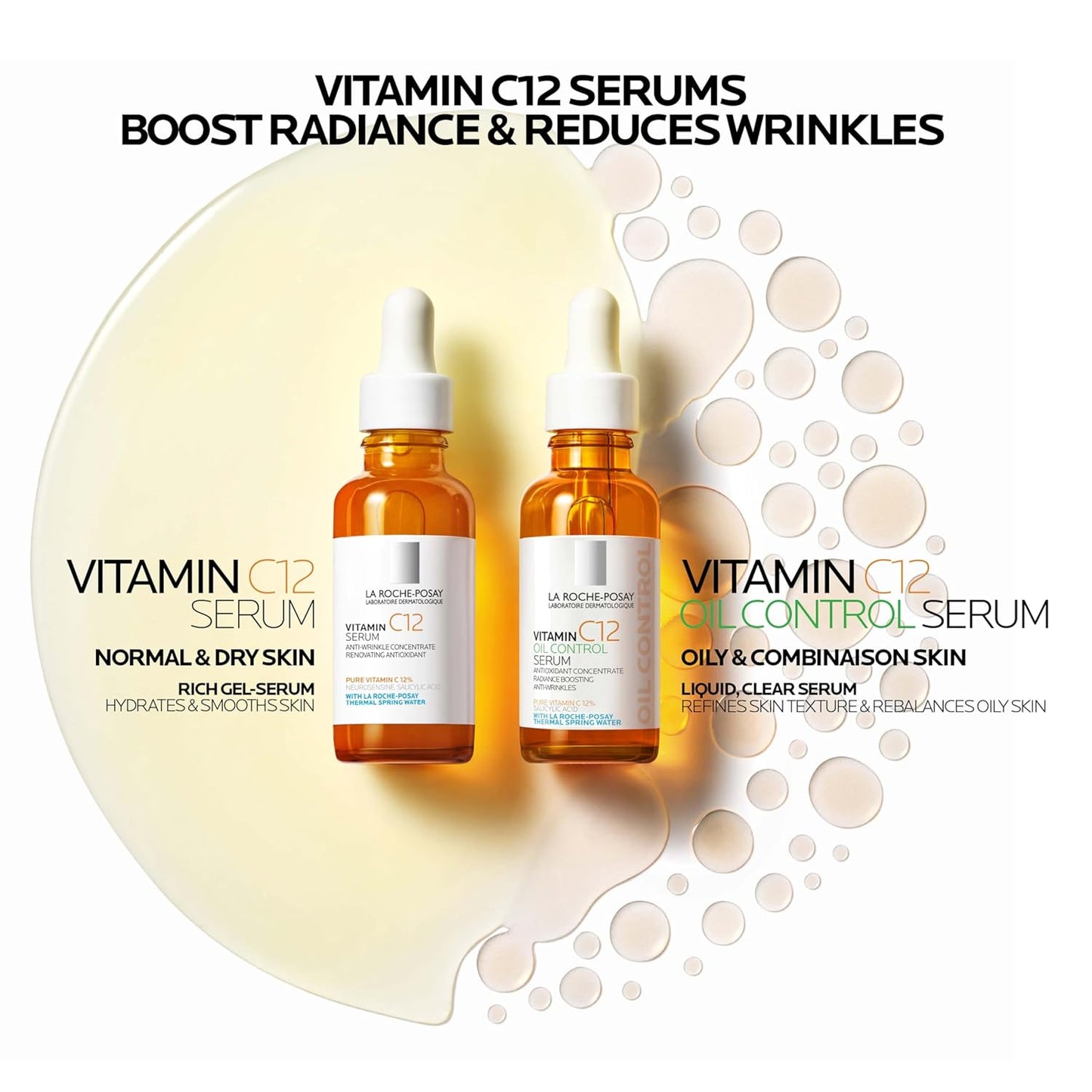 La Roche-Posay Suero puro de Vitamina C al 12% para cara con ácido...