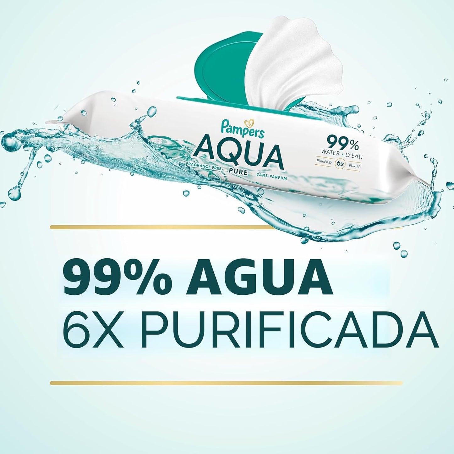 Pampers Toallitas para bebé Aqua Pure, toallitas a base de agua al...