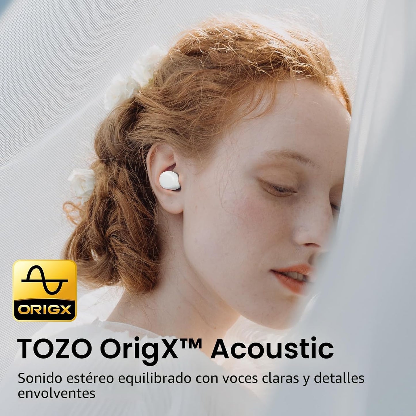 TOZO Auriculares inalámbricos A1 Bluetooth 5.3 de peso ligero en el...