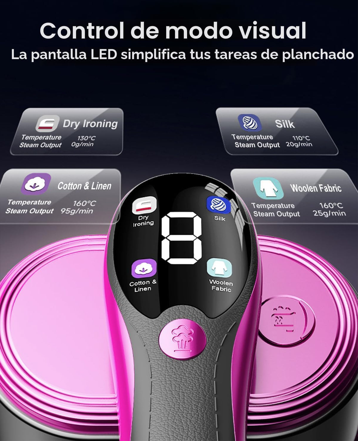 ADPTOYU Vaporizador y plancha 2 en 1 para ropa, vaporizador portáti...