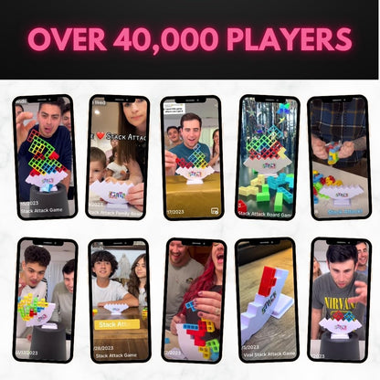 Juego de torre de ataque apilable, divertidos juegos de equilibrio para niños y adultos, bloque de construcción de noche de juego familiar y regalos apilables, incluye 48 piezas y 36 tarjetas, regalo de juguete novedoso