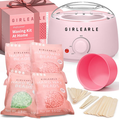 Kit de depilación para mujeres y hombres, GIRLEARLE calentador de c...