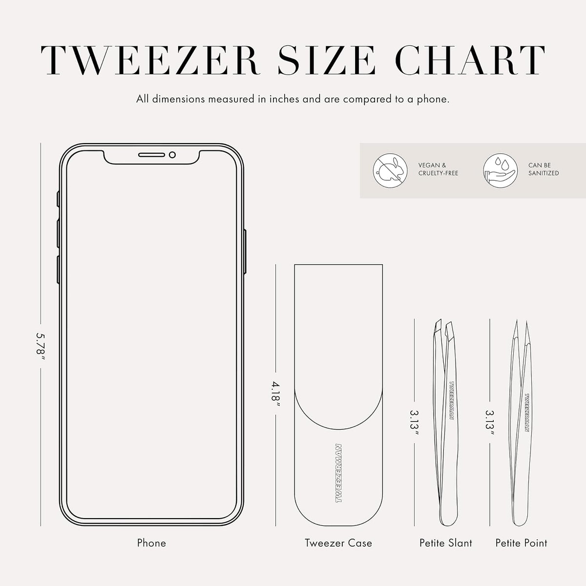 Tweezerman - Juego de pinzas pequeñas para cejas con estuche de via...