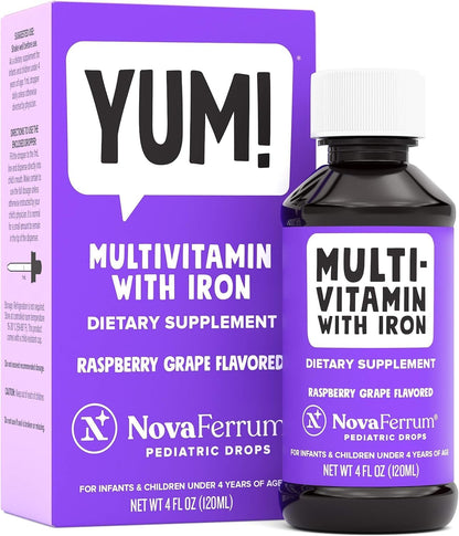 NovaFerrum Yum | Multivitamínico con hierro para bebés, niños peque...