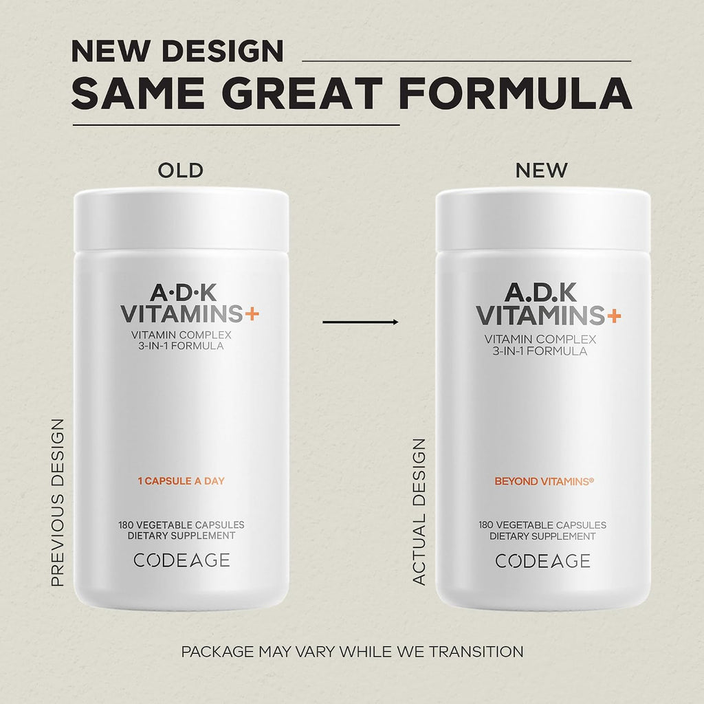 Codeage Suplemento de Vitaminas ADK - Vitamina A Esencial, D3 5000...