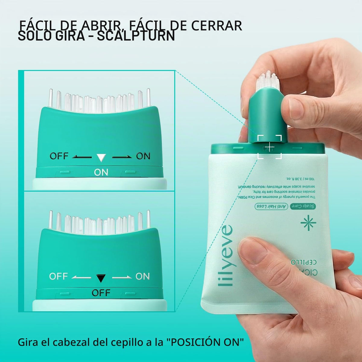 lilyeve SCALPTURN Cica PDRN Suero para el cuero cabelludo con cepil...