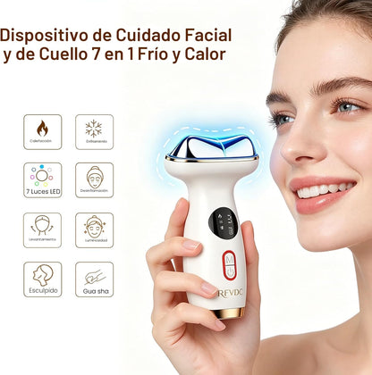 RFVDC Cold Heat Gua Sha - Masajeador linfático facial para cuello,...