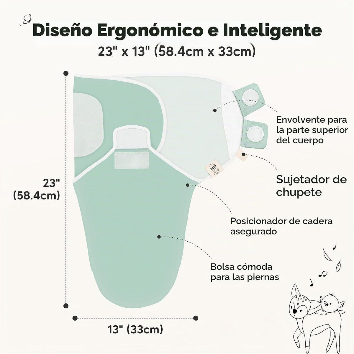Paquete de 3 sacos de dormir orgánicos para bebé - Mantas envolvent...