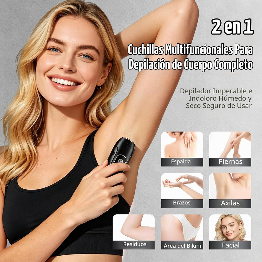 Recortadora de bikini para mujer 2 en 1 de doble cabeza, maquinilla...