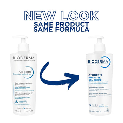 Bioderma Atoderm - Crema de gel intensivo, hidratante corporal calmante para pieles sensibles secas a atópicas, hidratación 24 horas, 16.9 onzas líquidas