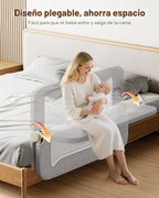 GrowthFun - Riel de cama plegable para niños pequeños, marco y cone...