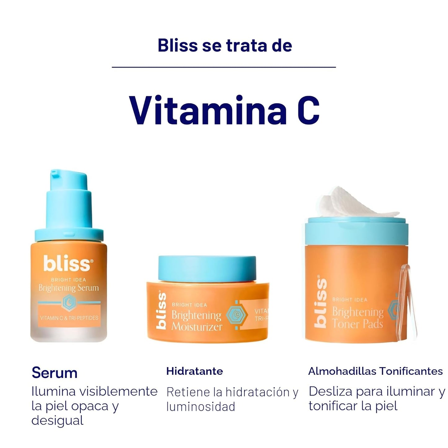 Bliss Bright Idea - Suero facial de Vitamina C &amp; Tri-péptido, p...