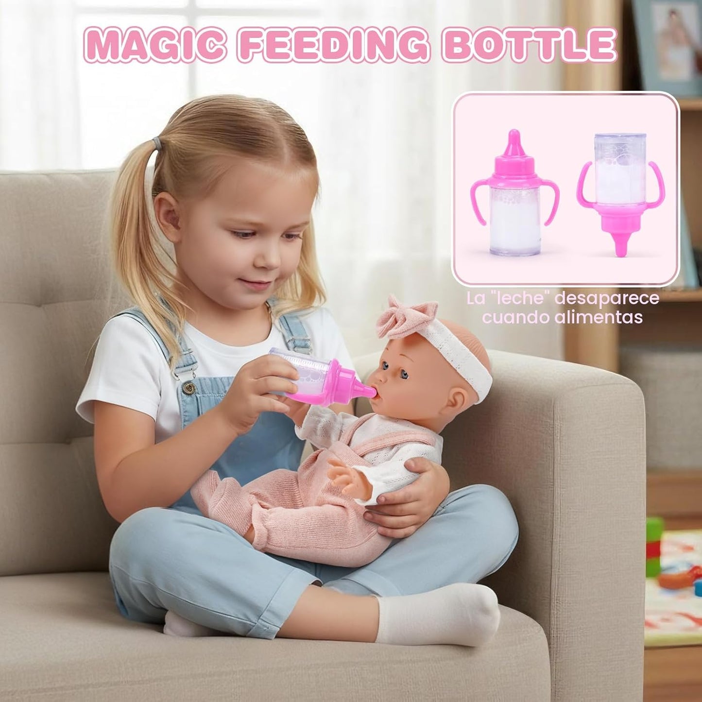 Dreamon Juego de Muñeca Bebé de 12 pulgadas con Cuna Moisés Portáti...