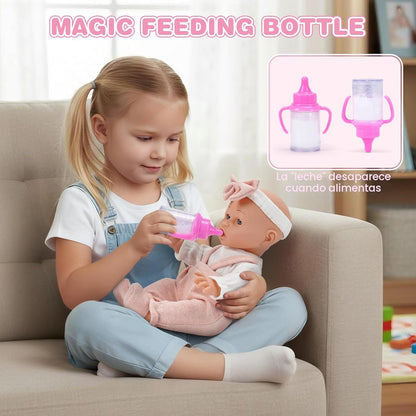 Dreamon Juego de Muñeca Bebé de 12 pulgadas con Cuna Moisés Portáti...