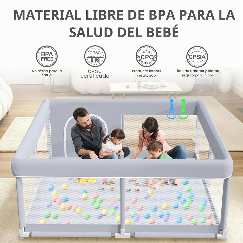 XVISHX Corralito para bebés de 50 x 50 pulgadas, corralito para beb...