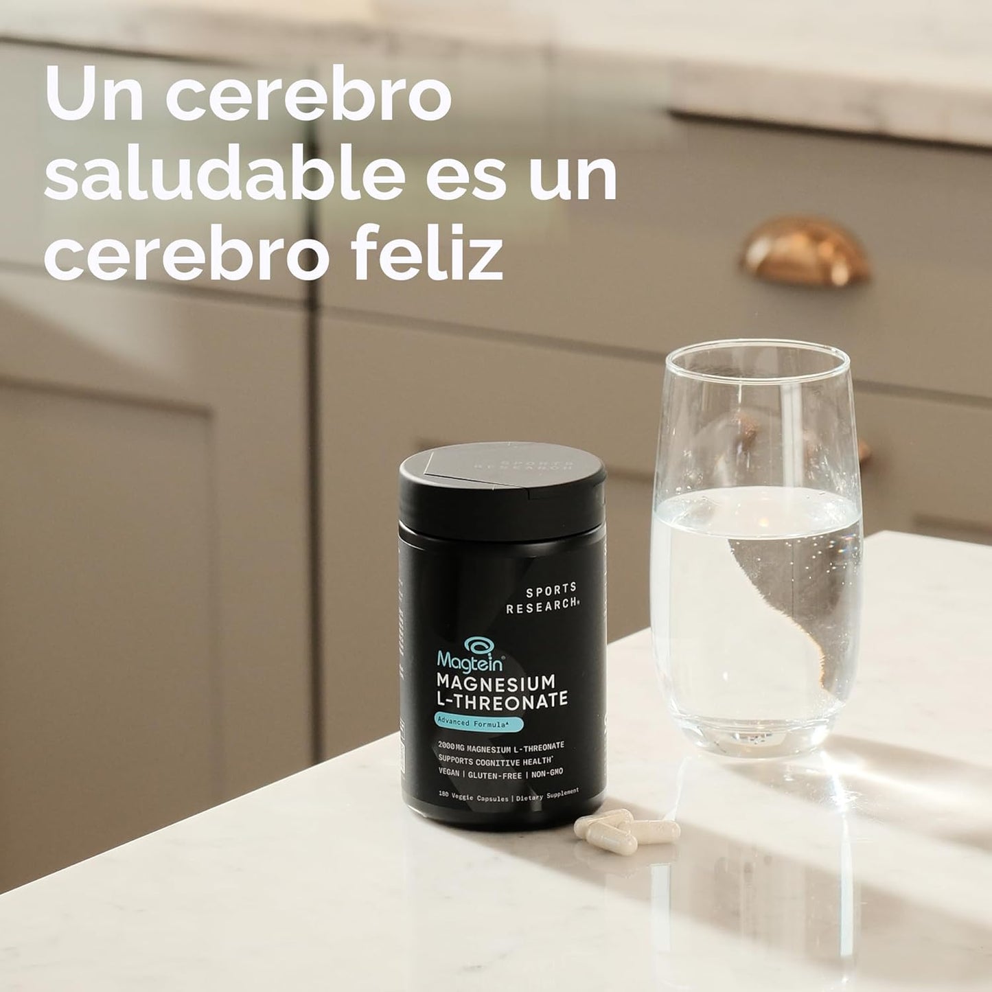 Sports Research® L-treonato de magnesio 2000 mg con Magtein®, 180 u...