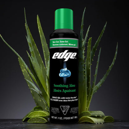 Edge Gel de afeitado para hombres, aloe calmante con dos veces el a...
