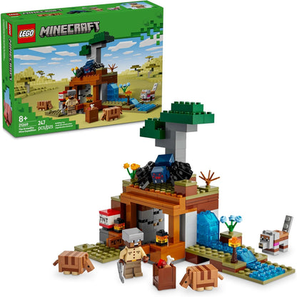 LEGO Minecraft La Expedición Minera del Armadillo - Figuras de Juguete y Set de Juego - Juguete de Construcción de Minecraft para Niños, Niños y Niñas, Mayores de 8 años - con Figuras de Juegos para