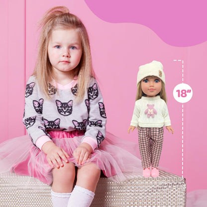 18INDC Conjunto de muñeca de 18 pulgadas con trajes de muñeca, part...