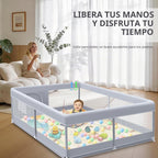 XVISHX Corralito para bebés con alfombra, corralito de juego de 50...