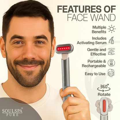 Soulspa Pure Varita de luz LED 7 en 1 para rostro, cuello y ojos -...